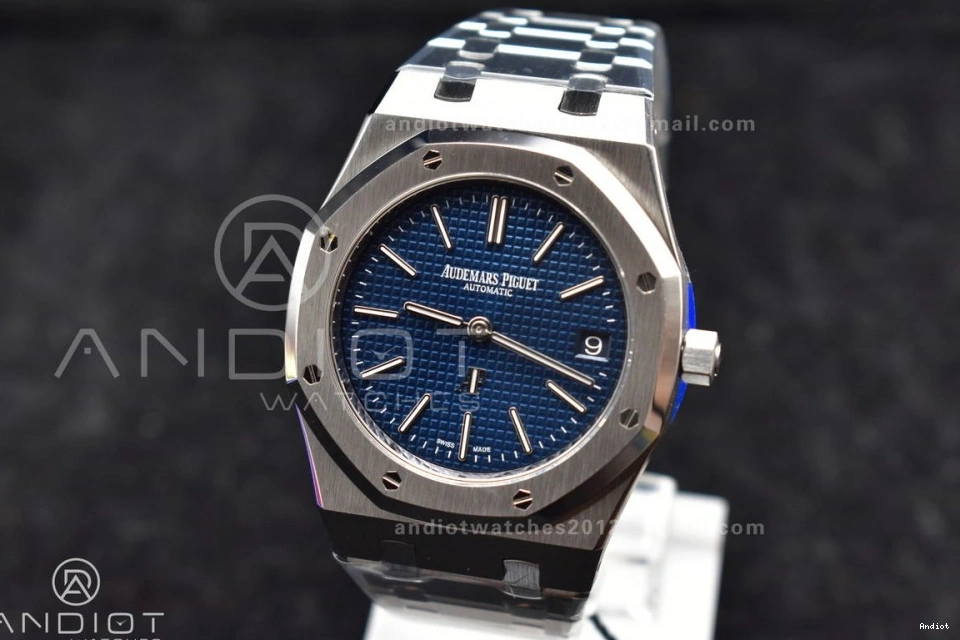 1:1 SS SS Oak Royal Bracelet Blue ZF "50th 16202 A7121 Anniversary" on Best 39mm Dial Textured Edition 0211
